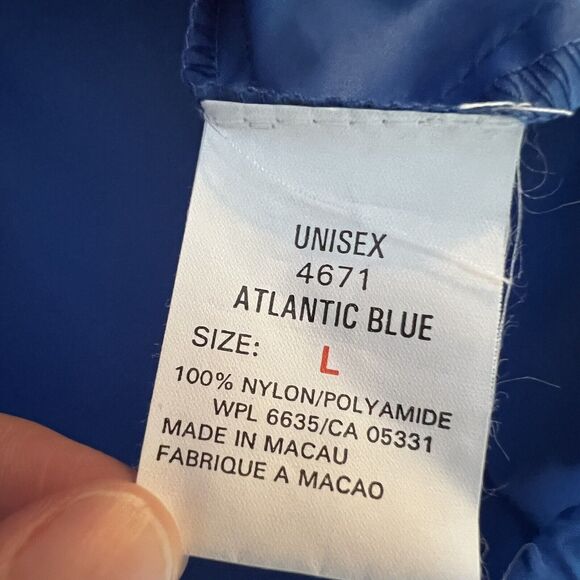 Woolrich Unisex Blue Nylon Windbreaker Size Large Men’s Women’s Hood - Picture 6 of 8